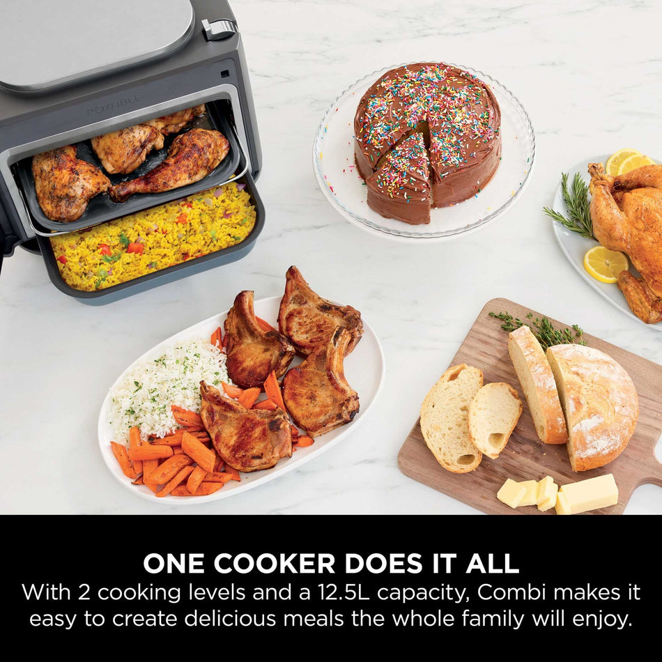 Ninja Combi 12-in-1 Multi-Cooker, Oven & Air Fryer – Grey | SFP700UK