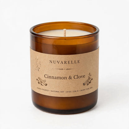 Nuvarelle Spiced Ember - Cinnamon & Clove Candle