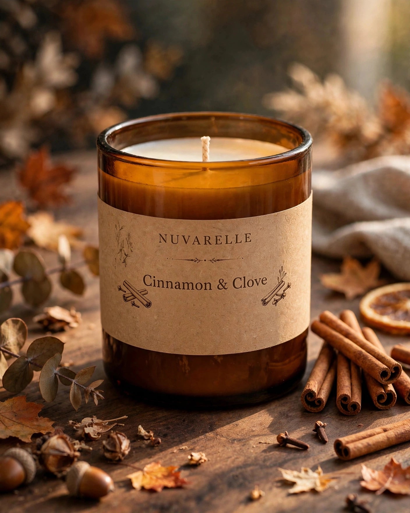 Nuvarelle Spiced Ember - Cinnamon & Clove Candle